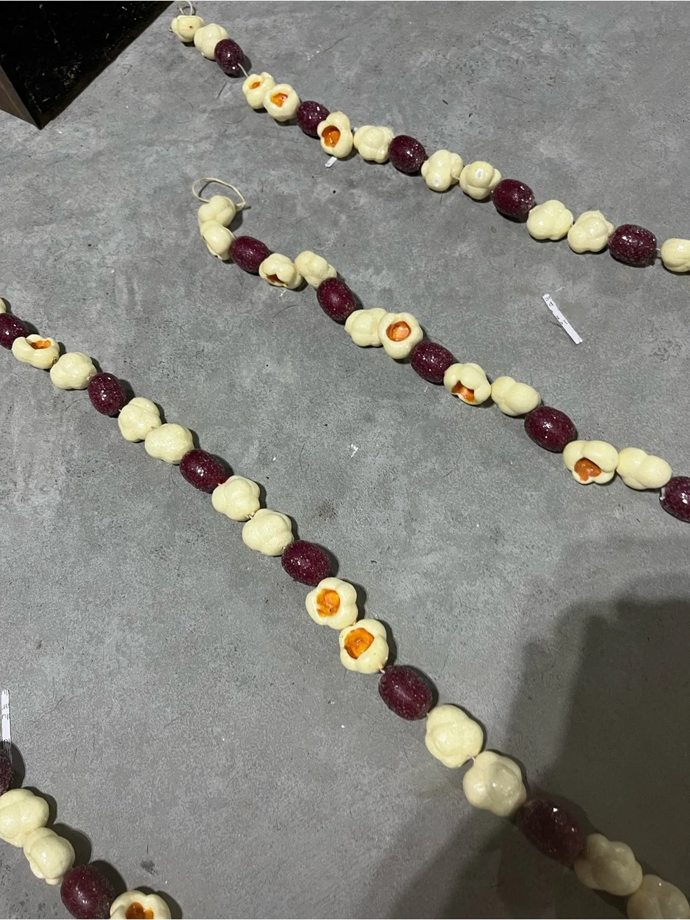 White and Maroon Berry Garland String for Party and Holiday Decor